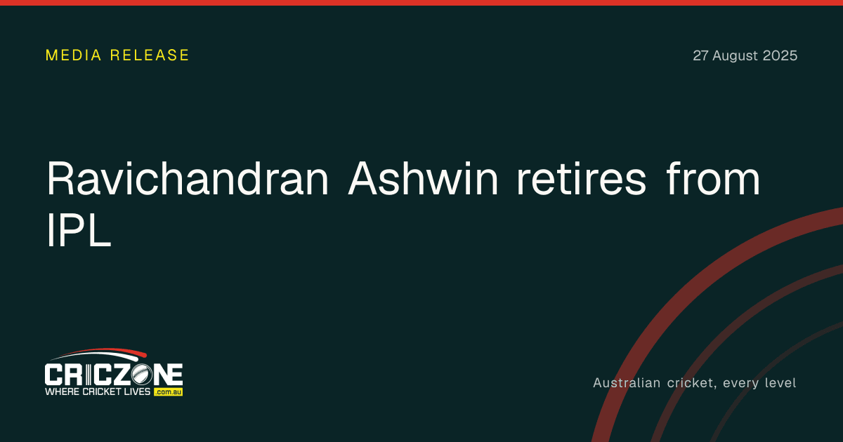 CricZone editorial cover. Ravichandran Ashwin retires from IPL.