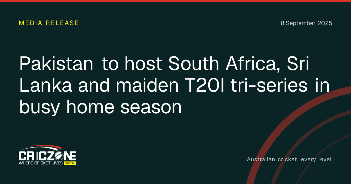 CricZone editorial cover. Pakistan to host South Africa, Sri Lanka and maiden T20I tri-series in busy home season.