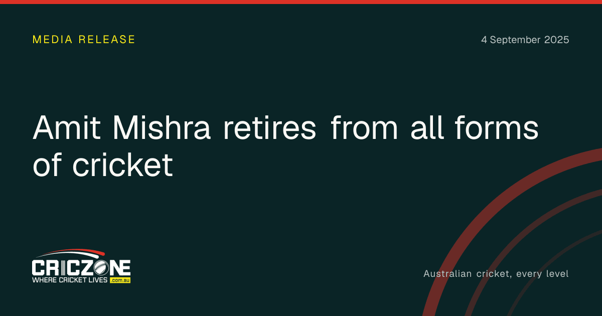 CricZone editorial cover. Amit Mishra retires from all forms of cricket.